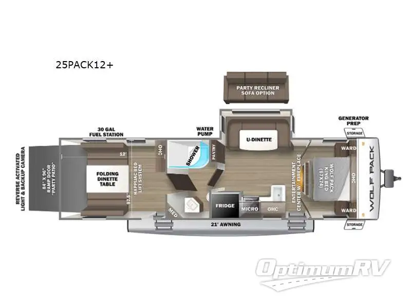 2021 Forest River Cherokee Wolf Pack 25PACK12+ RV Floorplan Photo