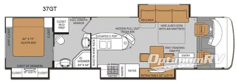 2013 Thor Challenger 37GT RV Floorplan Photo