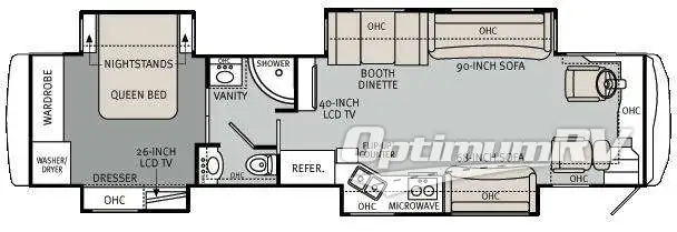 2011 Monaco Knight 40 PBQ RV Floorplan Photo