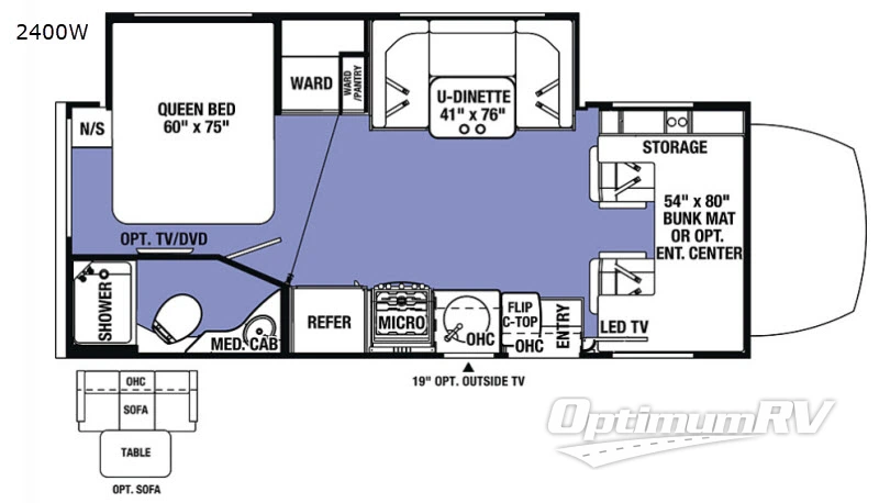 2018 Forest River Sunseeker MBS 2400W RV Floorplan Photo