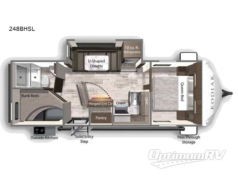 2021 Dutchmen Kodiak Ultra-Lite 248BHSL RV Floorplan Photo