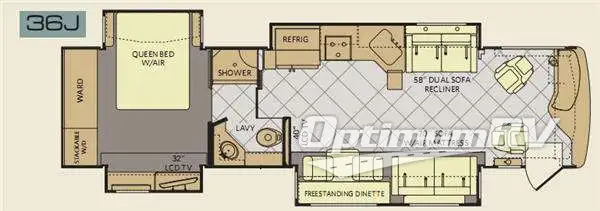 2012 Fleetwood Discovery 36J RV Floorplan Photo