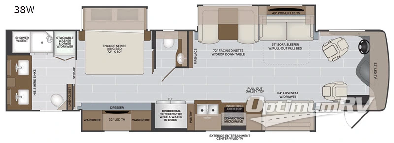 2021 Holiday Rambler Endeavor 38W RV Floorplan Photo