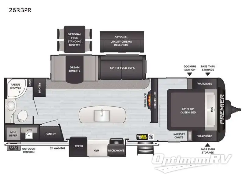 2021 Keystone Premier Ultra Lite 26RBPR RV Floorplan Photo