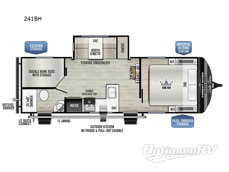 2025 East To West Della Terra 241BH RV Floorplan Photo