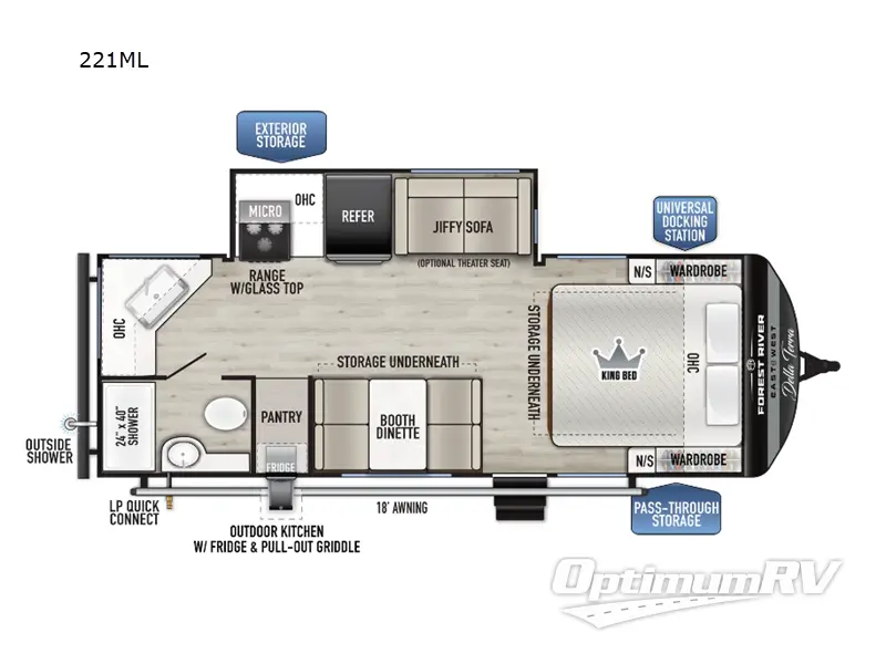 2025 East To West Della Terra 221ML RV Floorplan Photo