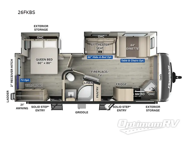 2025 Forest River Flagstaff Super Lite 26FKBS RV Floorplan Photo