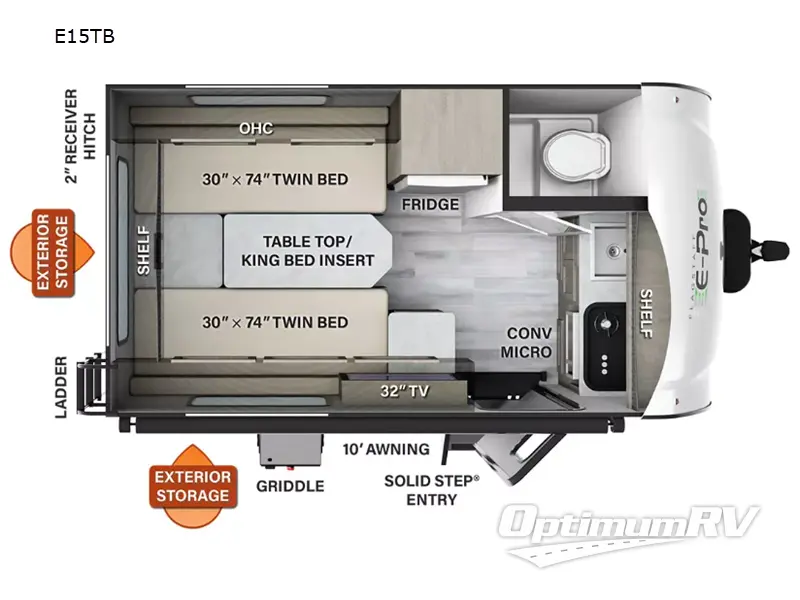 2025 Forest River FLAGSTAFF E15TB RV Floorplan Photo