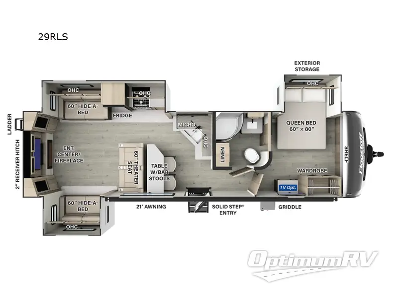 2025 Forest River Flagstaff Super Lite 29RLS RV Floorplan Photo