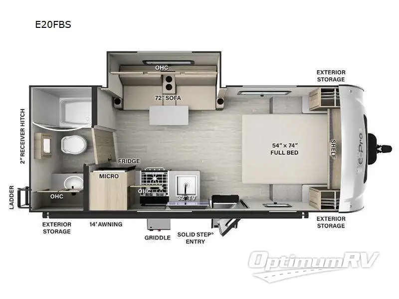 2024 Forest River Flagstaff E-Pro E20FBS RV Floorplan Photo