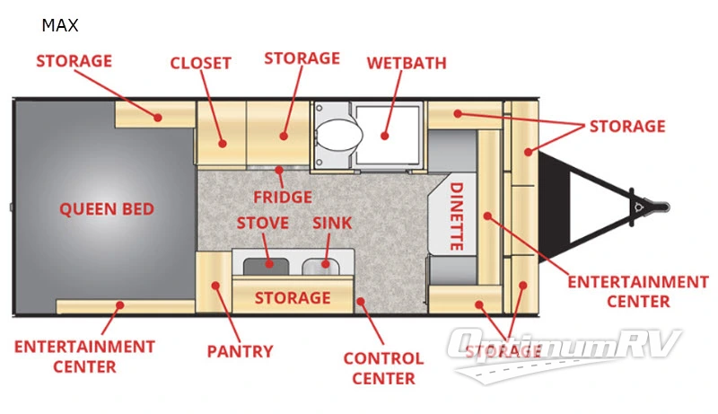 2020 Xtreme Outdoors Little Guy MAX RV Floorplan Photo