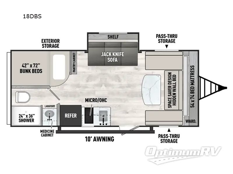 2025 Viking Viking 4K Series 18DBS RV Floorplan Photo