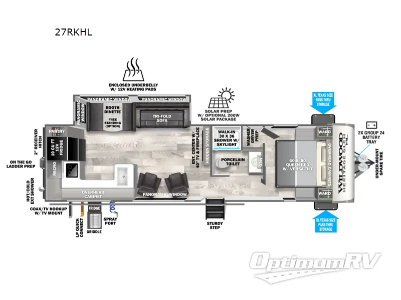 2024 Forest River Wildwood Heritage Glen Hyper-Lyte 27RKHL RV Floorplan Photo