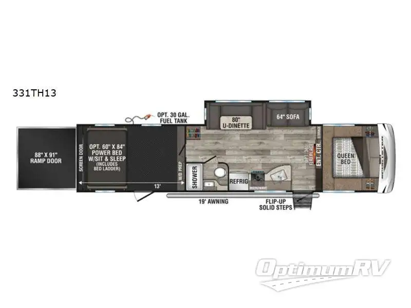 2021 KZ Sportster 331TH13 RV Floorplan Photo