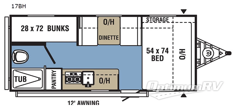 2021 Coachmen Clipper Ultra-Lite 17BH RV Floorplan Photo