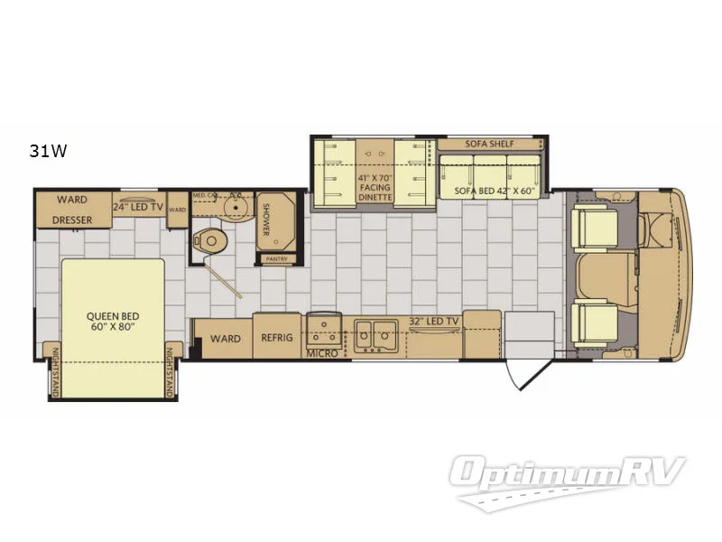 2018 Fleetwood Flair LXE 31W RV Floorplan Photo