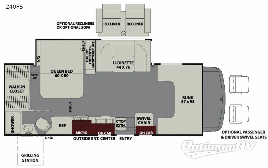 2017 Coachmen Leprechaun 240FS Ford 450 RV Floorplan Photo