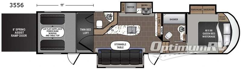 2019 Dutchmen Endurance 3556 RV Floorplan Photo