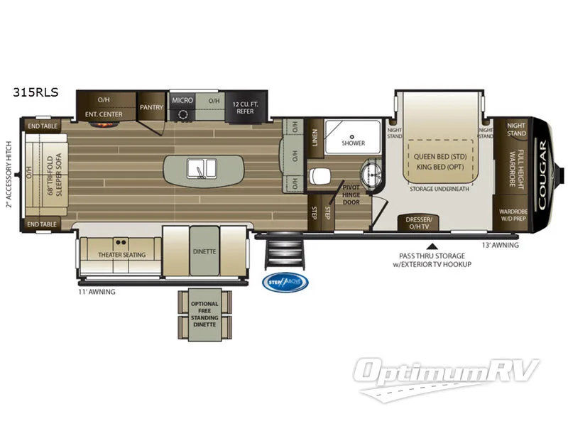 2019 Keystone Cougar 315RLS RV Floorplan Photo