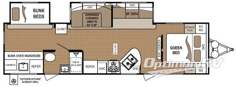 2011 Dutchmen Dutchmen 315BHDS Classic RV Floorplan Photo