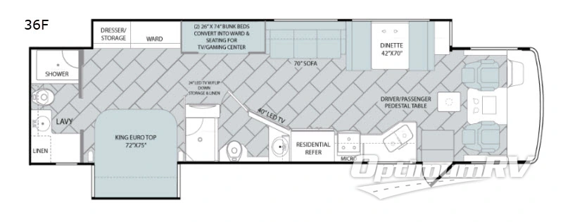 2018 Holiday Rambler Vacationer 36F RV Floorplan Photo