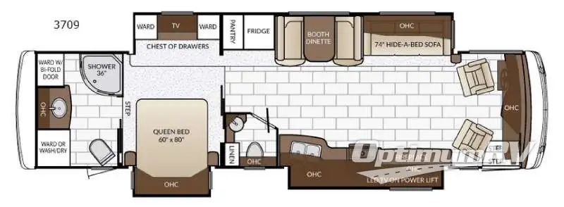 2017 Newmar Ventana 3709 RV Floorplan Photo