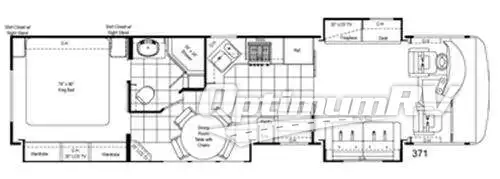 2008 Damon CHALLENGER 371 RV Floorplan Photo