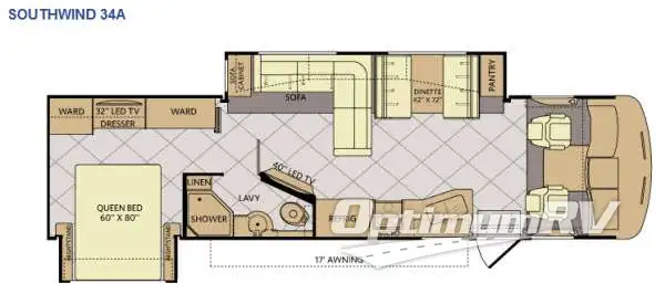 2014 Fleetwood Southwind 34A RV Floorplan Photo