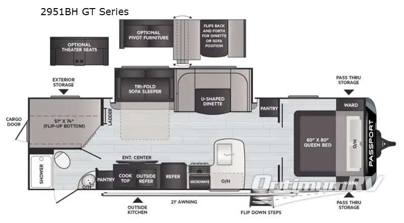 2021 Keystone Passport 2951BH GT Series RV Floorplan Photo