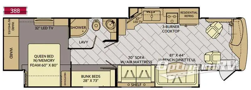 2016 Fleetwood Pace Arrow LXE 38B Floorplan Photo