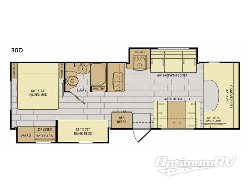 2018 Fleetwood Jamboree 30D RV Floorplan Photo