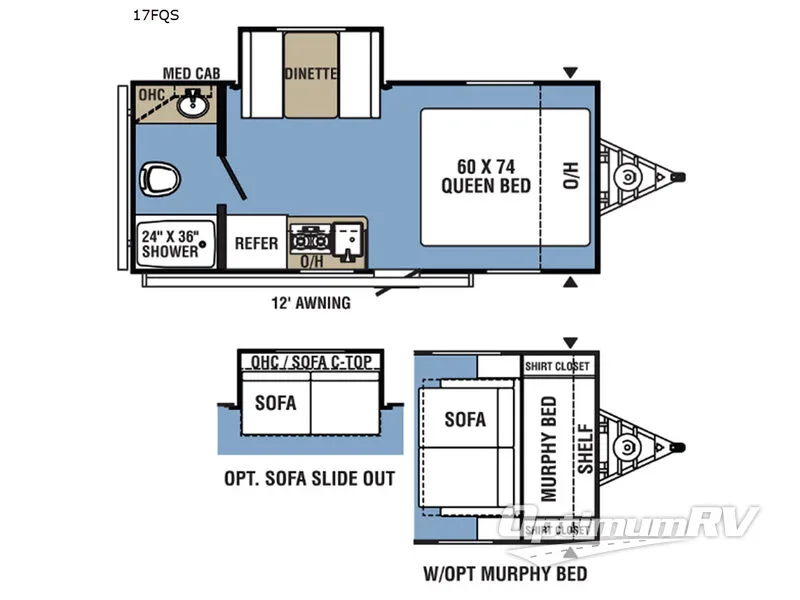 2020 Coachmen Clipper Ultra-Lite 17FQS RV Floorplan Photo