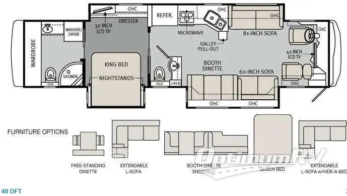 2013 Holiday Rambler Ambassador 40DFT RV Floorplan Photo