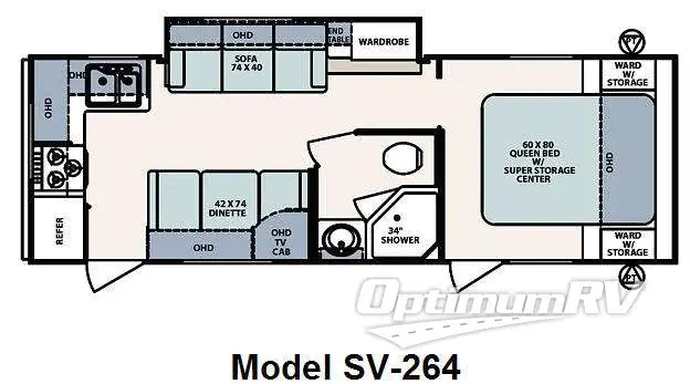 2012 Forest River Surveyor Select 264 RV Floorplan Photo