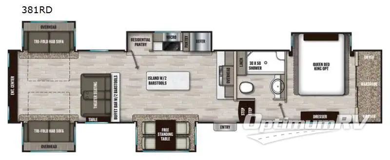 2021 Coachmen Chaparral 381RD RV Floorplan Photo