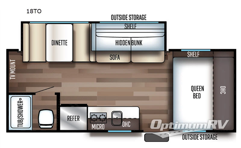 2019 Forest River Cherokee Wolf Pup 18TO RV Floorplan Photo