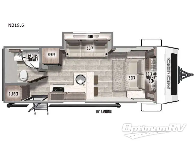 2022 Forest River No Boundaries NB19.6 RV Floorplan Photo