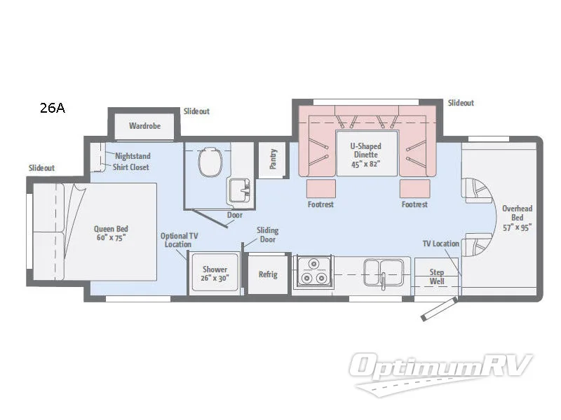 2018 Winnebago Spirit 26A RV Floorplan Photo