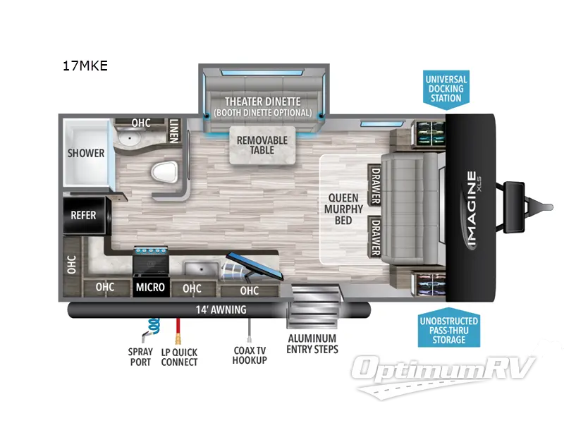 2022 Grand Design Imagine XLS 17MKE RV Floorplan Photo