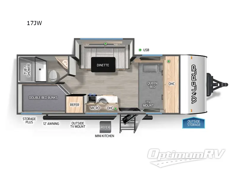 2025 Forest River Cherokee Wolf Pup 17JW RV Floorplan Photo