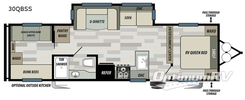 2019 Forest River Salem 30QBSS RV Floorplan Photo