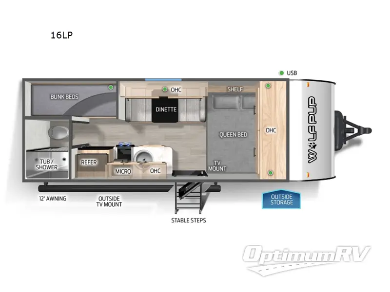 2025 Forest River Cherokee Wolf Pup 16LP RV Floorplan Photo