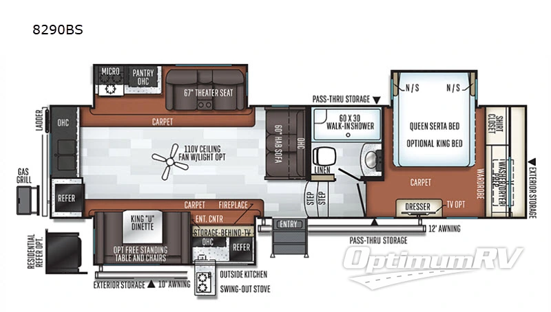 2019 Forest River Rockwood Signature Ultra Lite 8290BS RV Floorplan Photo