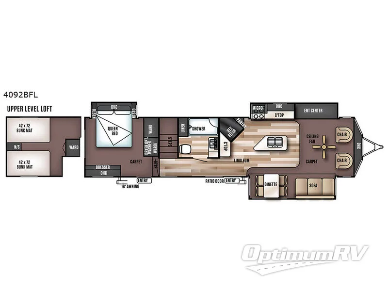 2017 Forest River Wildwood Lodge 4092BFL RV Floorplan Photo