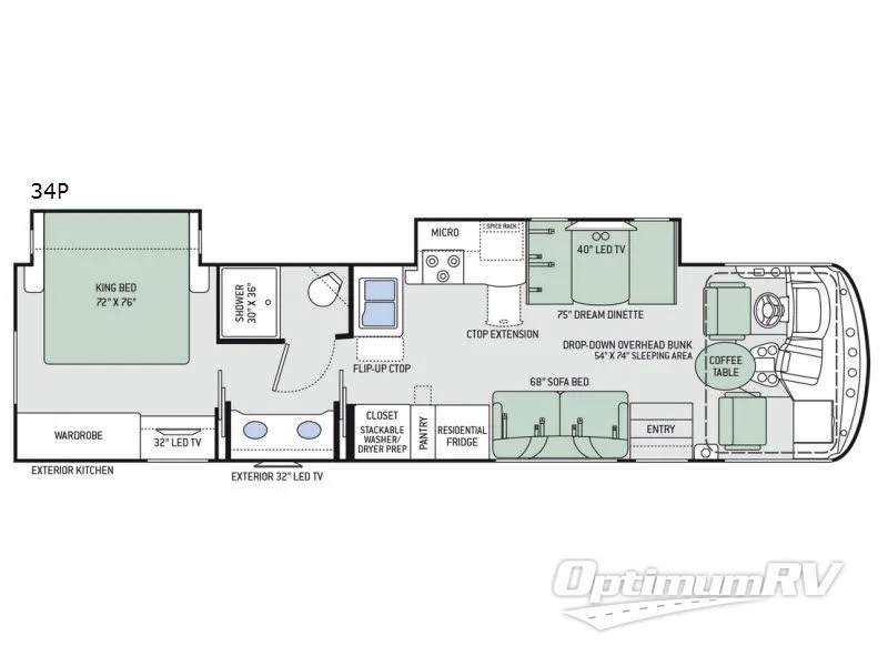 2018 Thor Windsport 34P RV Floorplan Photo