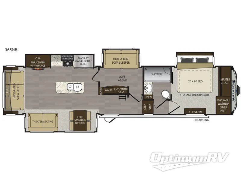 2018 Keystone Avalanche 365MB RV Floorplan Photo