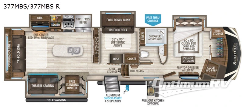 2020 Grand Design Solitude 377MBS RV Floorplan Photo