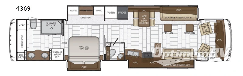 2019 Newmar Ventana 4369 RV Floorplan Photo