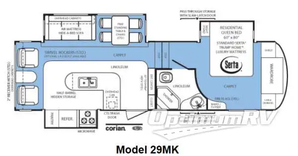 2012 Forest River Wildcat Sterling Edition 29MK RV Floorplan Photo