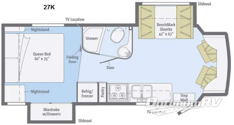 2014 Winnebago Aspect M-27K RV Floorplan Photo